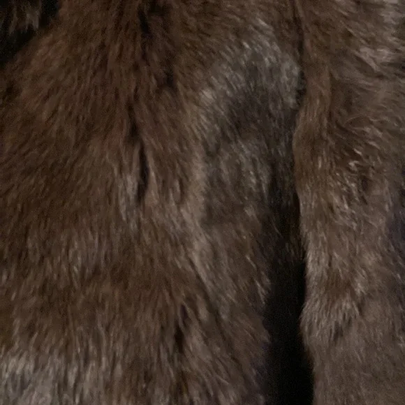 Women's Brown Real Rabbit Fur Jacket - Classic Cozy Coat - Picture 3 of 16